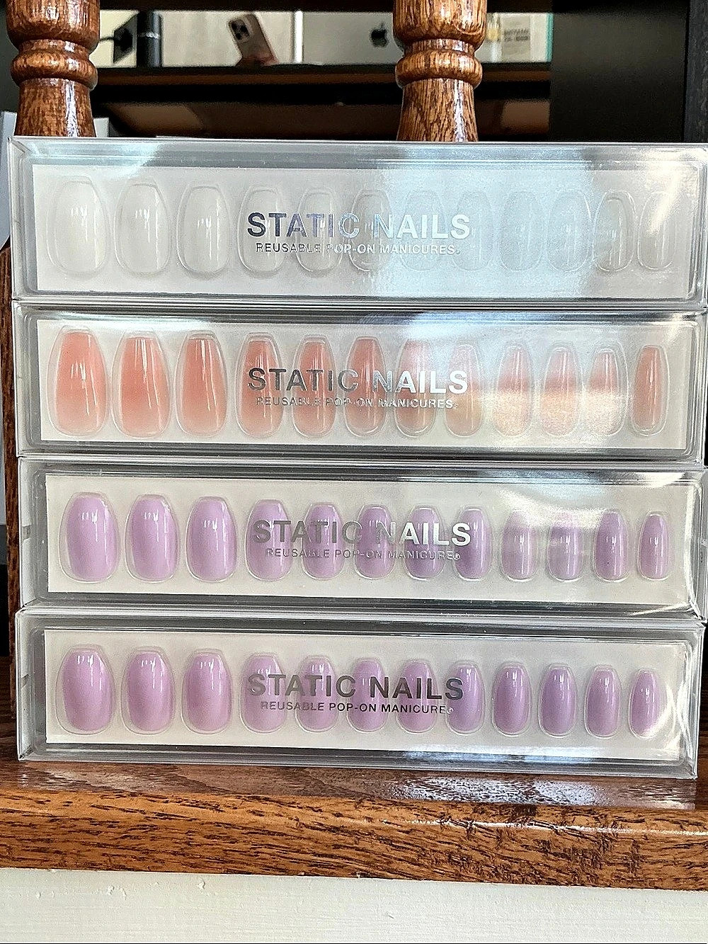Static Nails Reusable Pop-On Manicure Sets in Purple & Pink